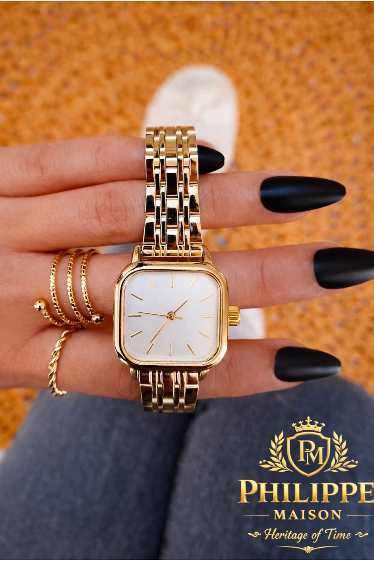 PHİLİPPE MAİSON  Minimal Kare Kadın Kol Saati - sevgililer günü hediyesi