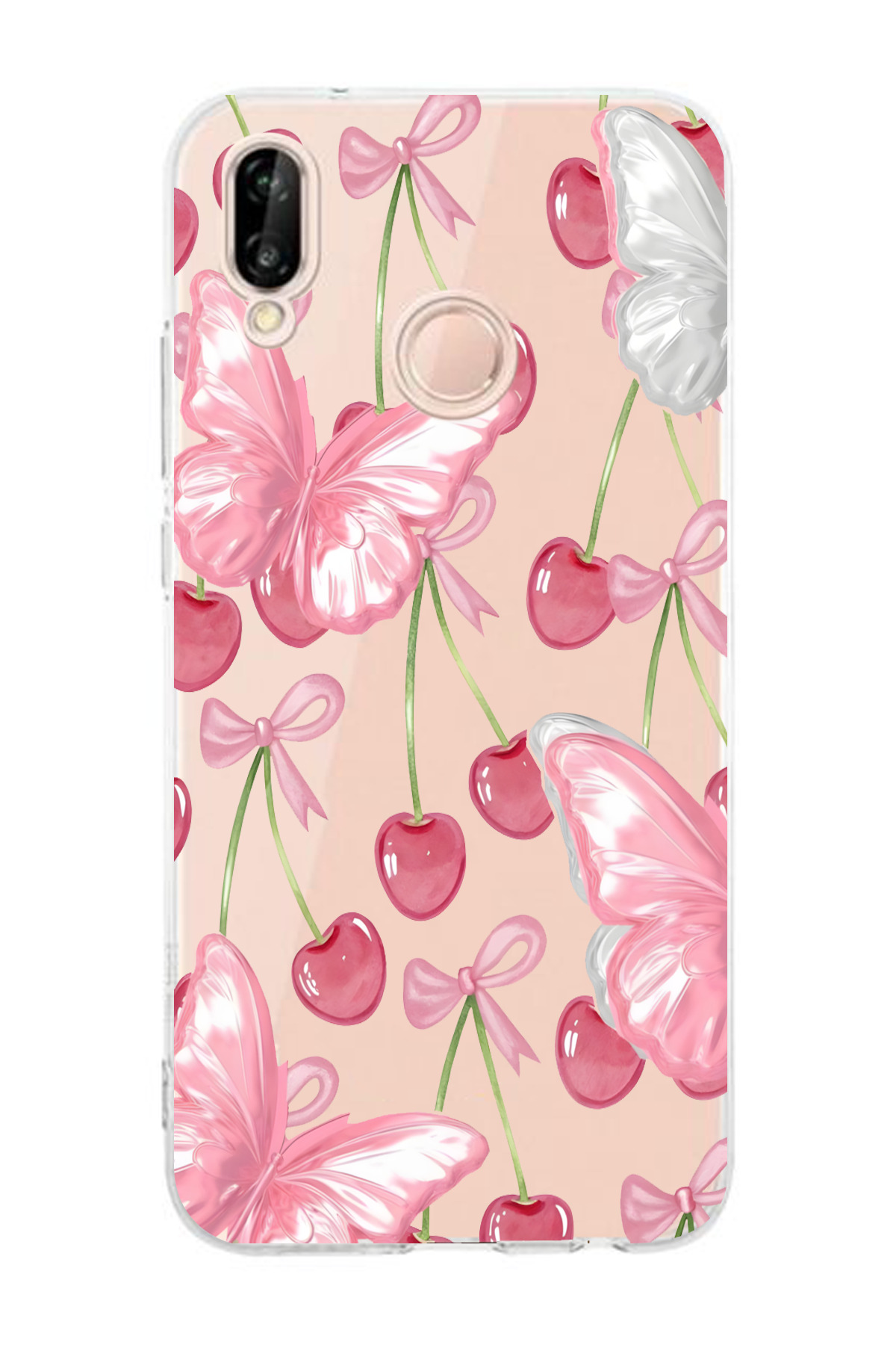 moonset Huawei P20 Lite Uyumlu Baskılı Yumuşak Silikon Şeffaf Telefon Kılıfı