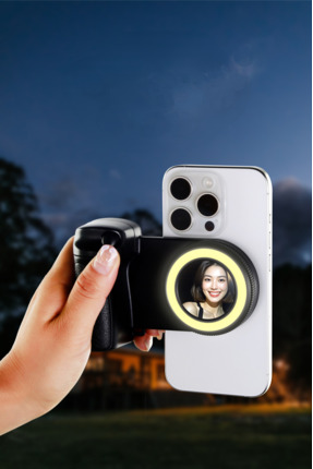 MATECHNO Magsafe Uyumlu Çekim Işıklı Aynalı Telefon Tutucu Bluetooth Deklanşö...