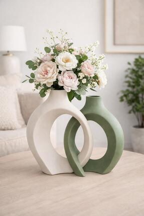 Store VAZO Lithora İç İçe Modern Vazo 2’li Set – Dekoratif Minimal Salon & Ma...