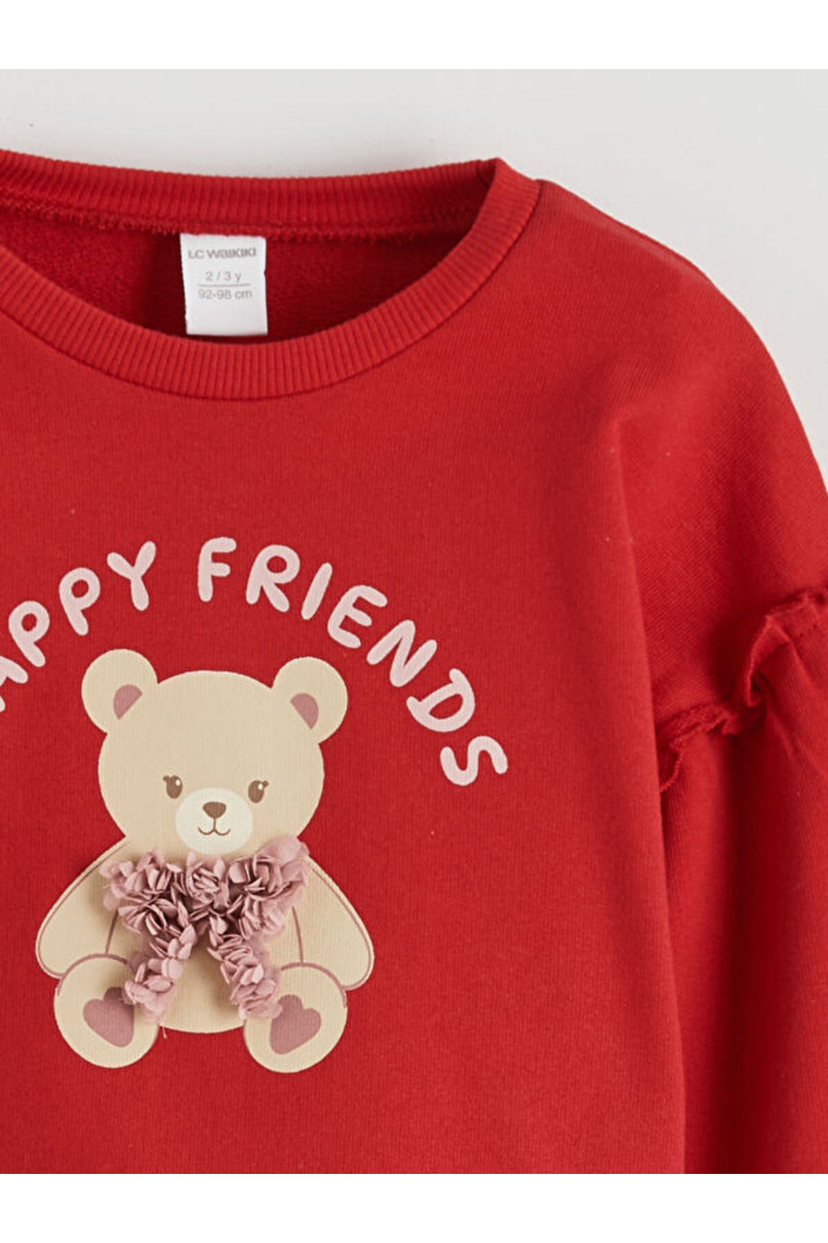 LC Waikiki Timeless Clothing & Zamansız Seçimler Ayıcık Baskılı Kız Bebek Sweatshirt fotoğrafı 2 (önizleme)