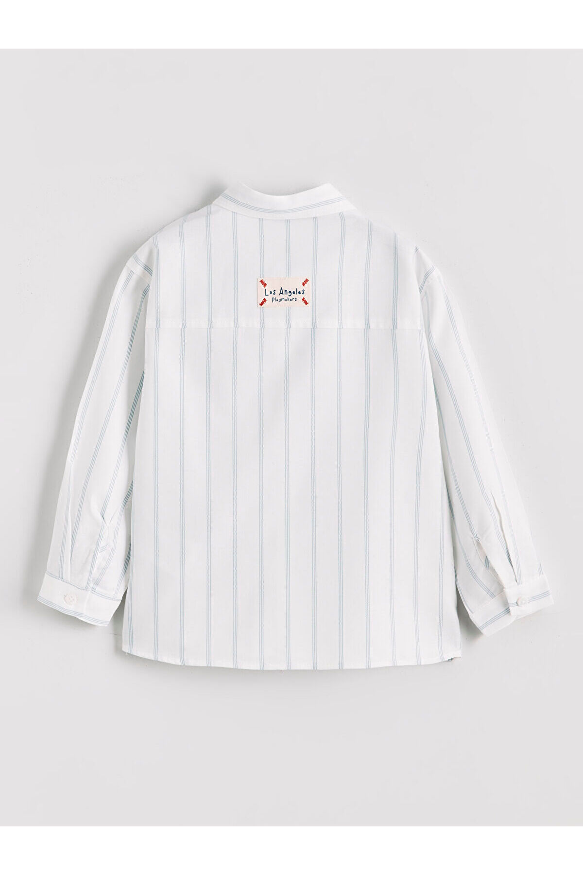 LC Waikiki Elsiva Collection Ekru Uzun Kollu Çizgili Erkek Çocuk Gömlek fotoğrafı 5 (önizleme)