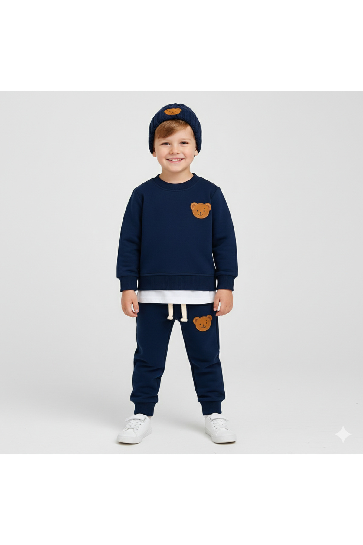 ŞAPKAKİDS TEDDY LACİVERT 3'LÜ EŞOFMAN TAKIMI fotoğrafı 2 (önizleme)