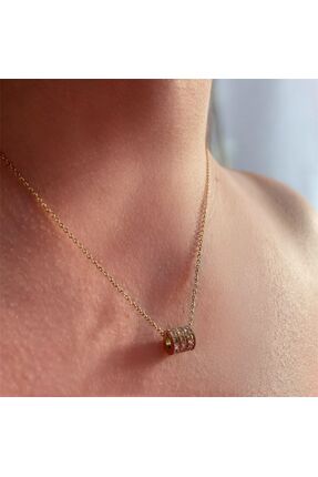 ELZEMORA Zirkon Taşlı Çelik Kolye