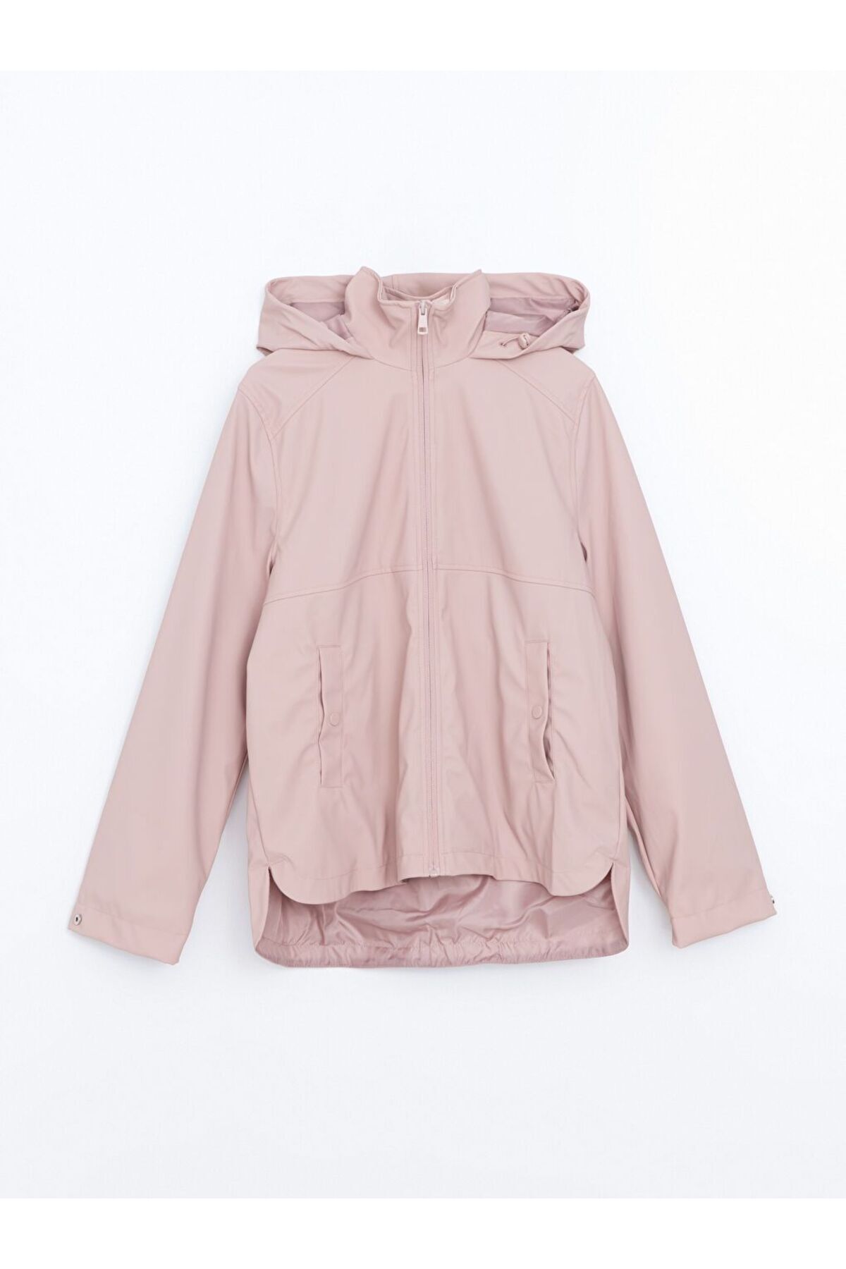 LC Waikiki  Kapüşonlu Düz Deri Görünümlü Kadın Yağmurluk - Görsel 6