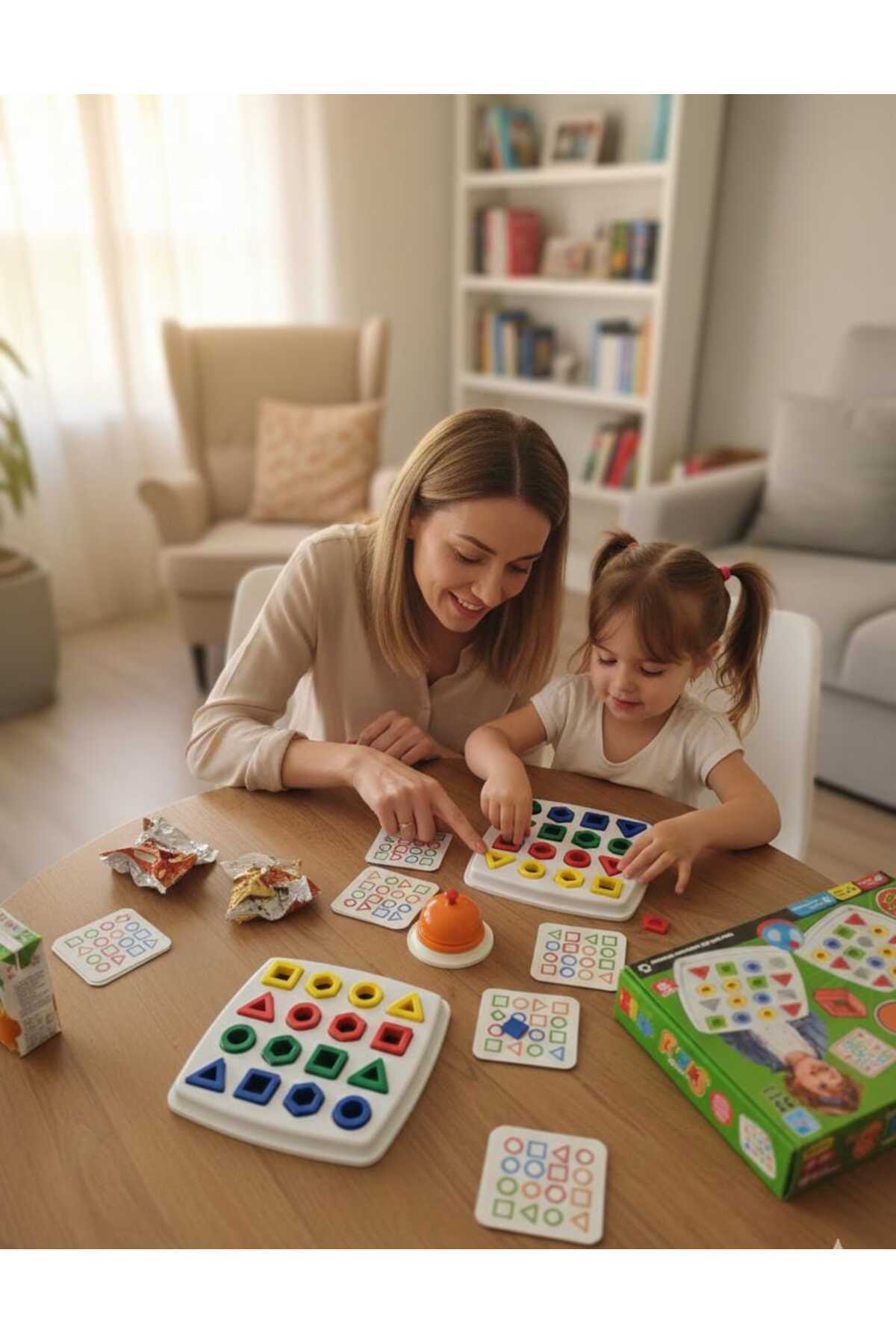 TOTTERİQ Hızlı Şekil Eşleştirme ve Akıl Oyunları Seti - Zilli ve Kartlı Montessori zeka oyunu 2 kişilik fotoğrafı 3 (önizleme)