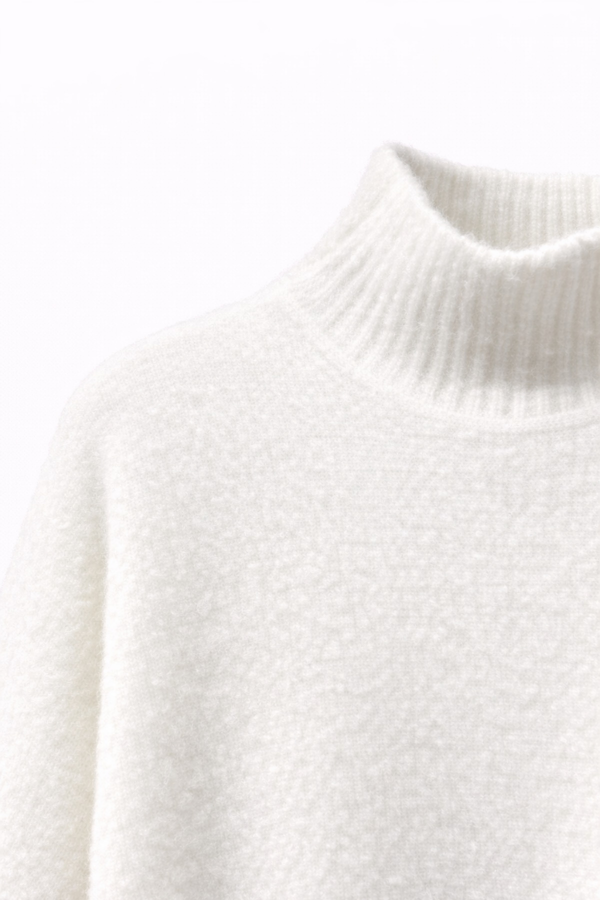 Mixray  6998 Kadın Yarasa Kol Yün Karışımlı Balıkçı Yaka Triko Kazak Kemik - Görsel 2