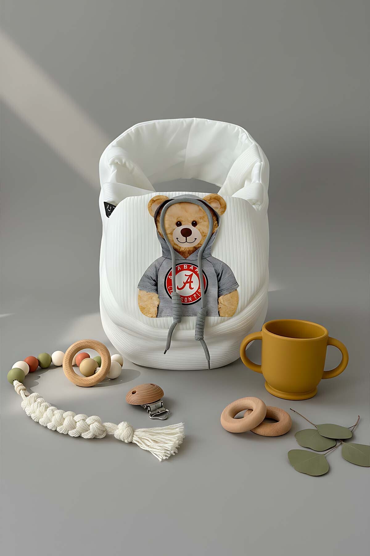 Rivaİstanbul Kapşonlu Ayıcık Bebek Taşıma Çantası fotoğrafı 4 (önizleme)