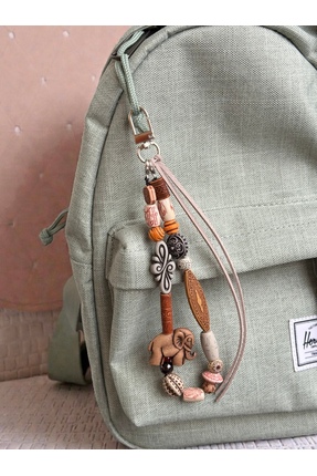 WhimsyWhite Bohem Fil Figürlü Garnet Taşlı Çanta Charmı – Şans Bereket Temalı...