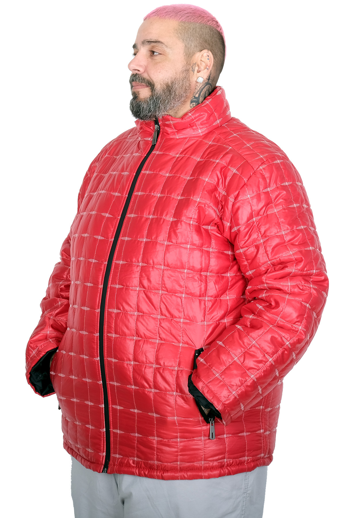 ModeXL Mode XL Büyük Beden Erkek Love Brand Mont 21049 KIRMIZI görsel 2