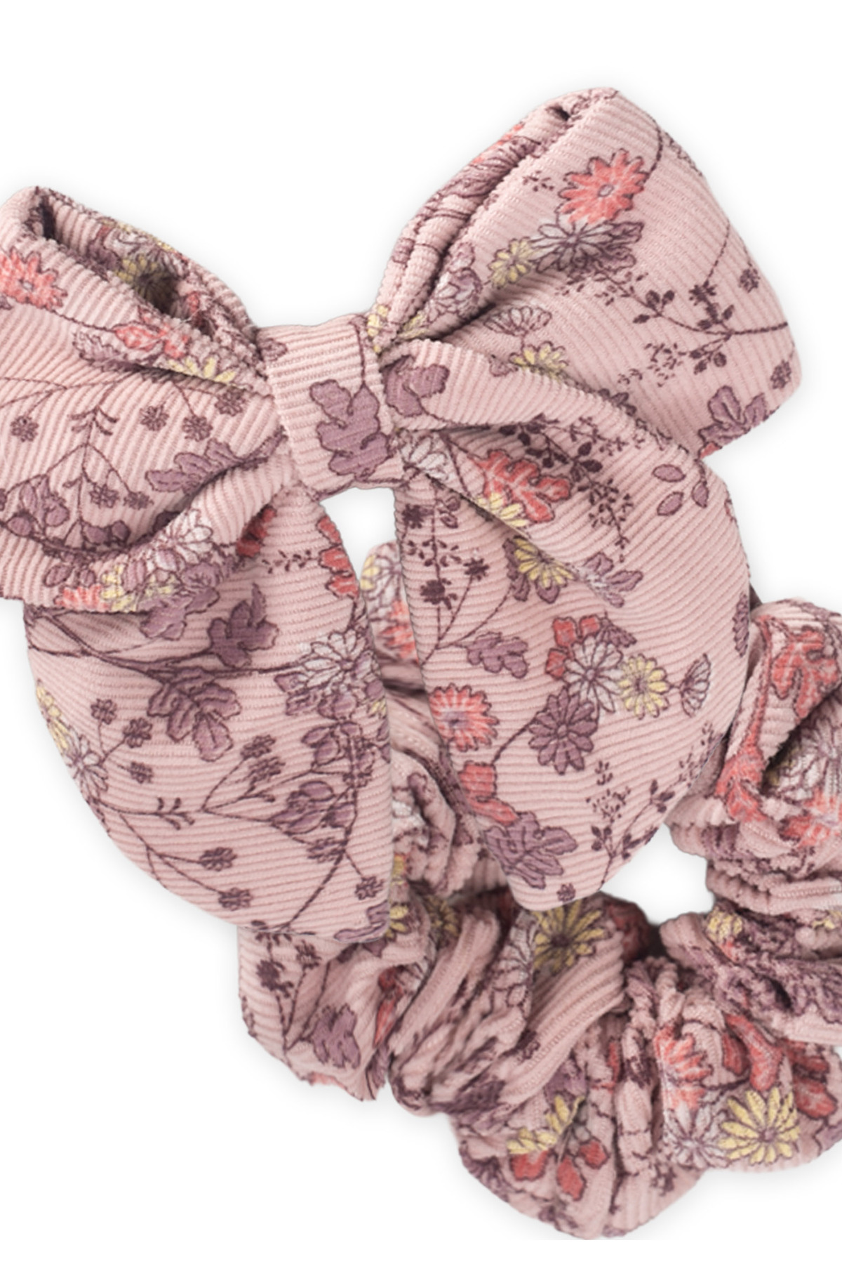 Cigit Ribbon and Elastic Hair Clip with Powder Pink Flowers - Trendyol
