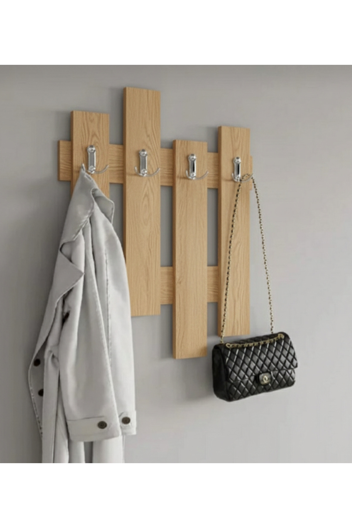 Flora Chıt Wall Mounted Clothes Hanger/ Oak