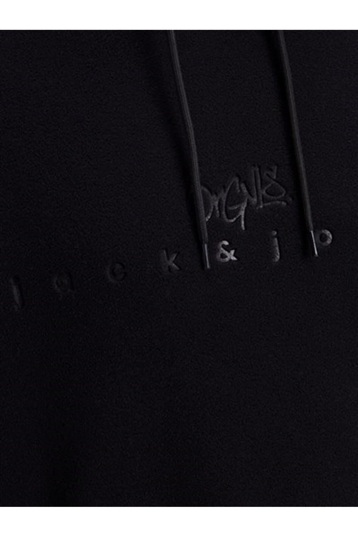 سویشرت مردانه Jack&Jones Originals Jorsilverlake Fleece Hood 12242470 — مشکی 12242470-1 — تصویر 5 از 5