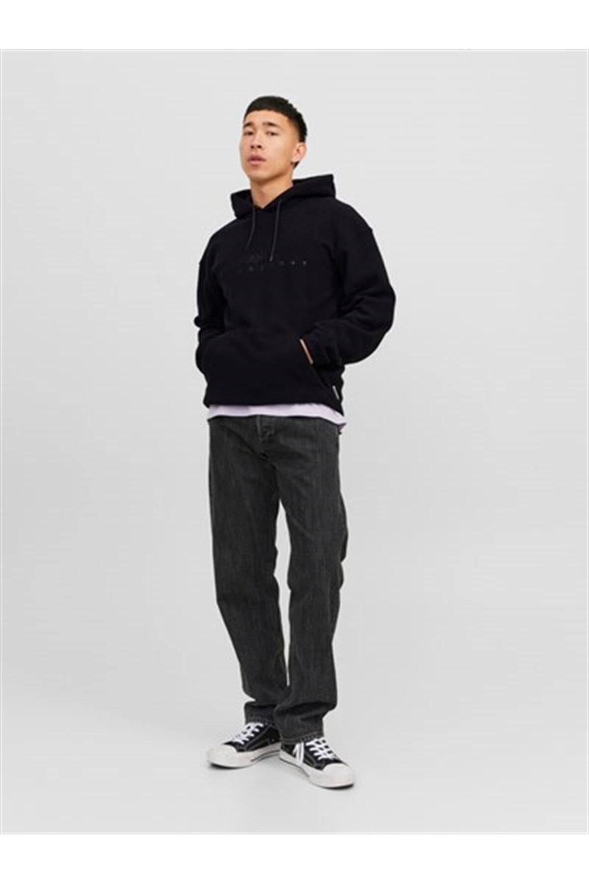سویشرت مردانه Jack&Jones Originals Jorsilverlake Fleece Hood 12242470 — مشکی 12242470-1 — تصویر 3 از 5