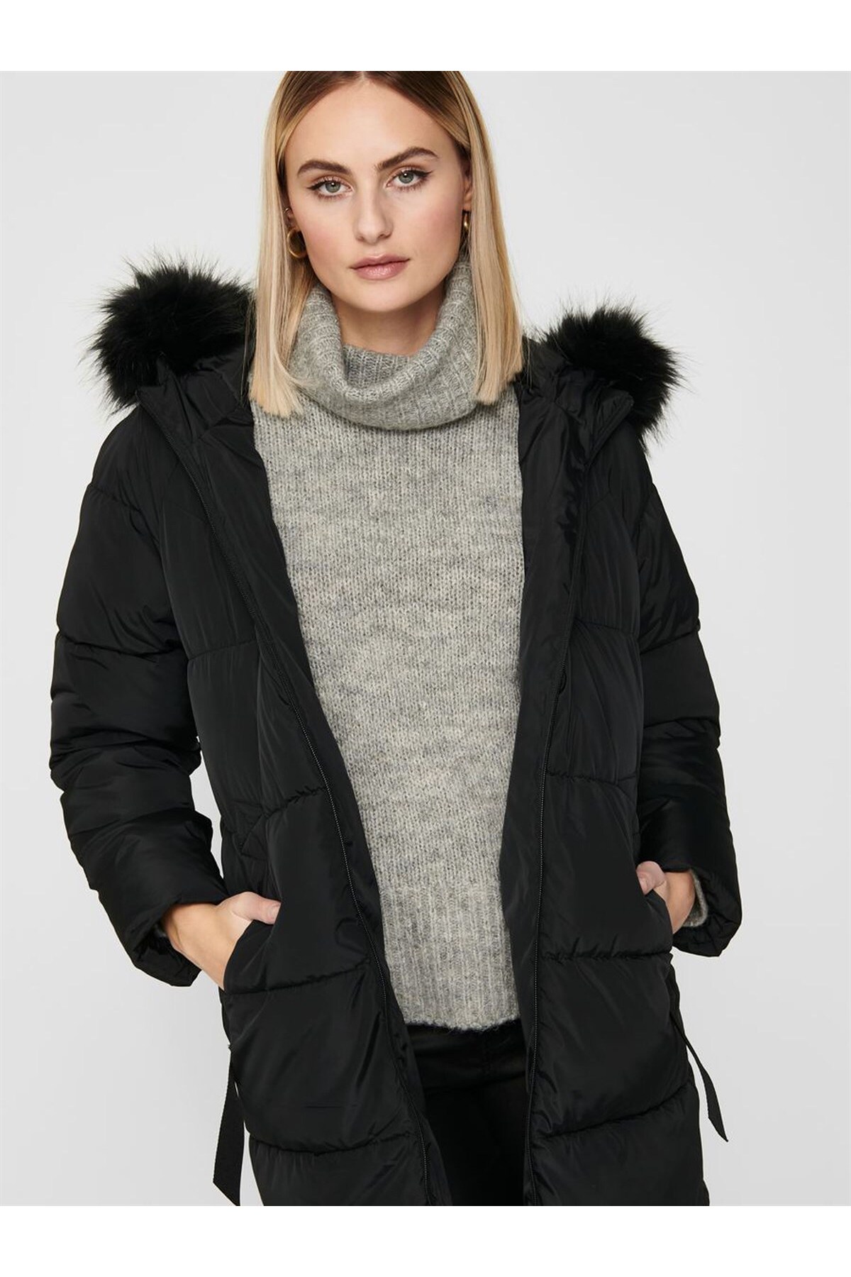 ONLY Onlmonica Long Puffer Kadın Mont 15205637 görsel 6