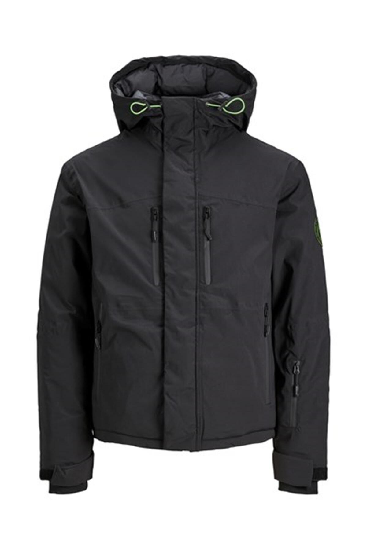 کاپشن مردانه جک اند جونز مدل آلپاین مشکی کلاه دار جک اند جونز کاپشن Jack & Jones