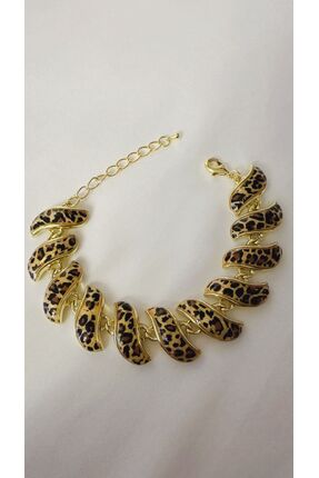 ZARAFET Leopar Desenli Altın Renk Şık Bileklik