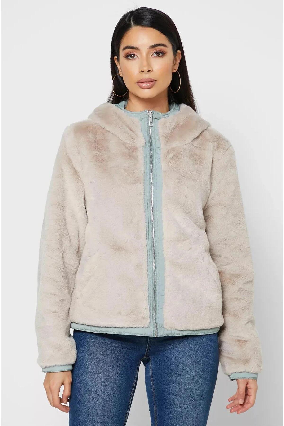 Onlydahlıa Rev. Fur Kadın Mont 15208777 görsel 5