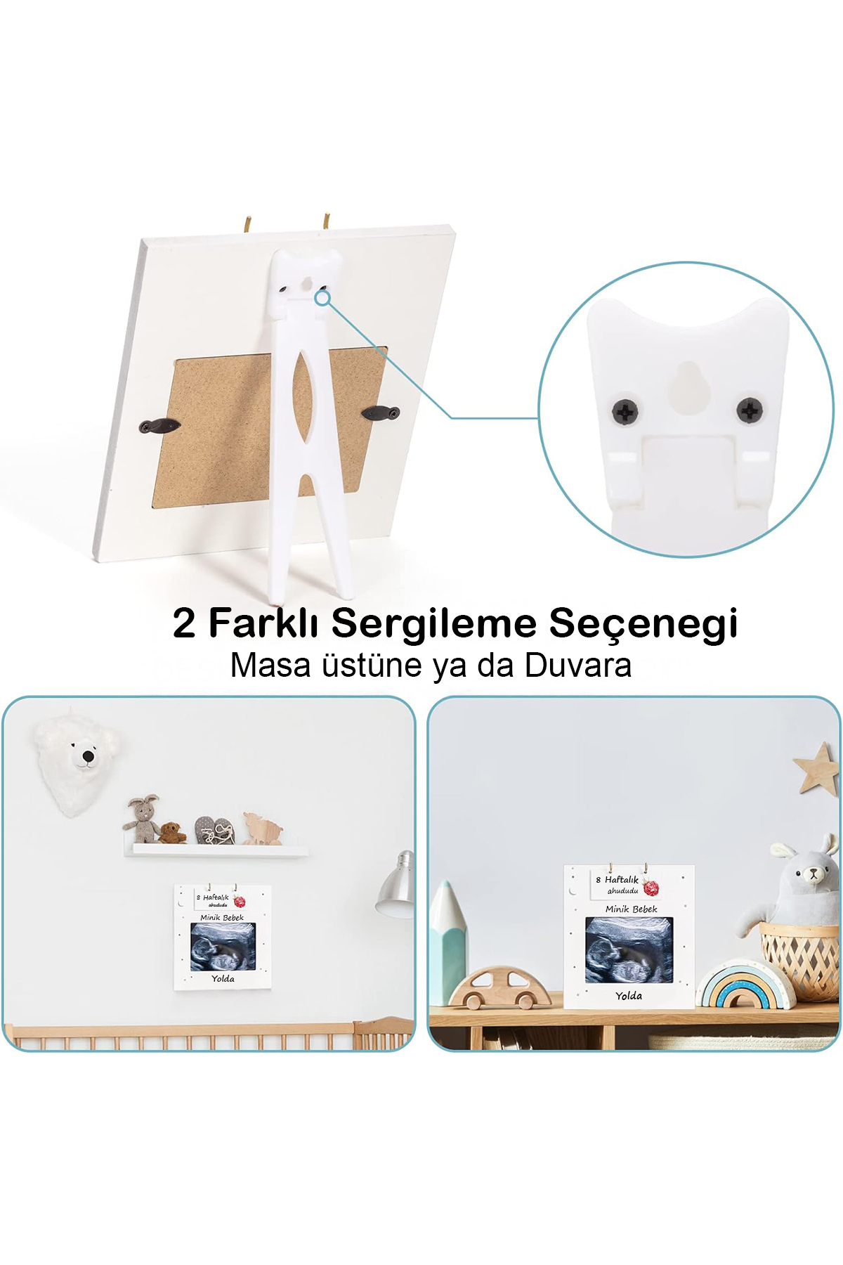 Moky Design Ultrason Fotoğraf Çerçevesi | Haftalık Hamilelik Kartları | Hediyelik Gebelik Takibi Anı Çerçevesi fotoğrafı 5 (önizleme)