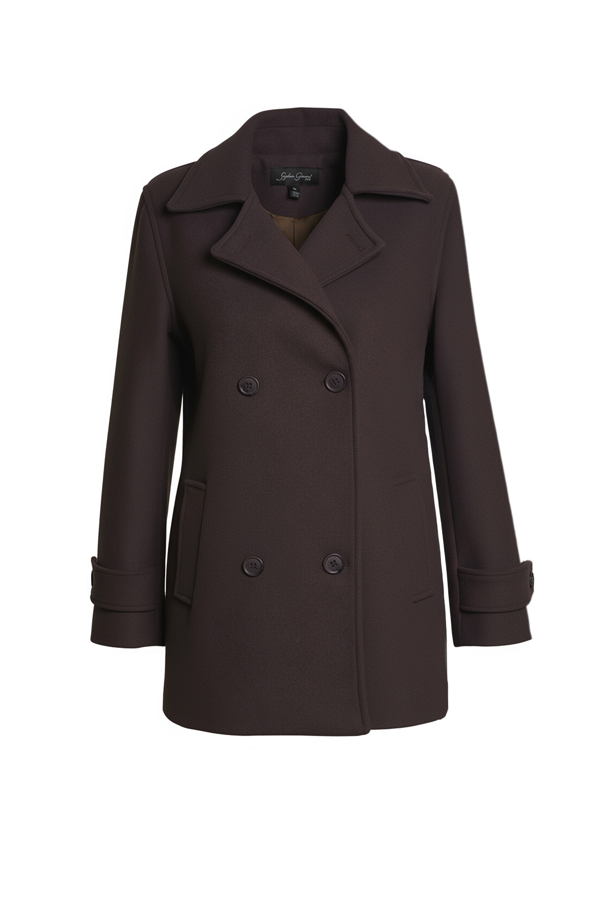 Soydan Güner  Kadın Kısa Kruvaze Kaban Kahverengi 1460 - Görsel 6