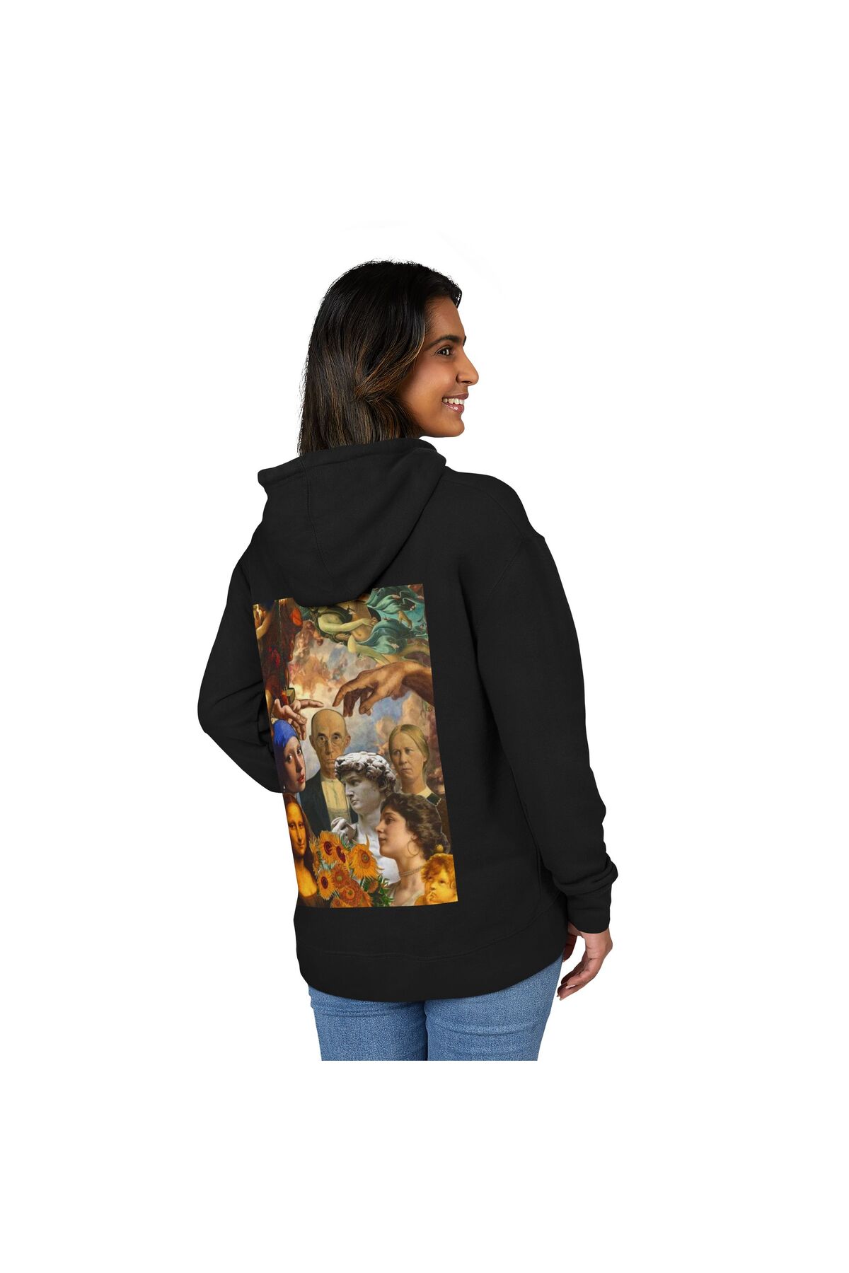 FALAVİ  Ünlü Tablolar Kolaj Siyah Sweatshirt - Görsel 4