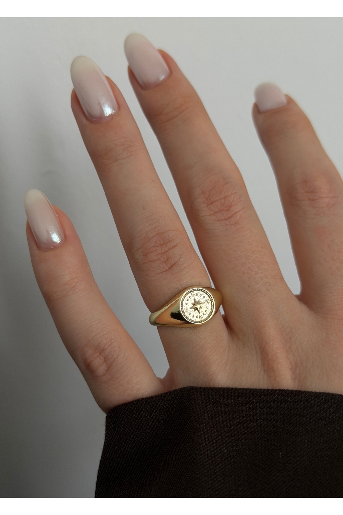 KİLİGİSTANBUL  YUVARLAK KUZEY MADALYON YÜZÜK (BEDENİ AYARLANABİLİR)