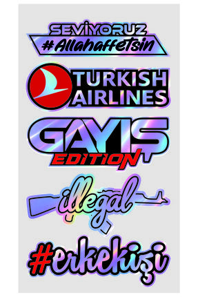 Baskı Babası Hologram GAYIŞ ERKEKİŞİ illegal 2026 Süper Etiket Sticker Set