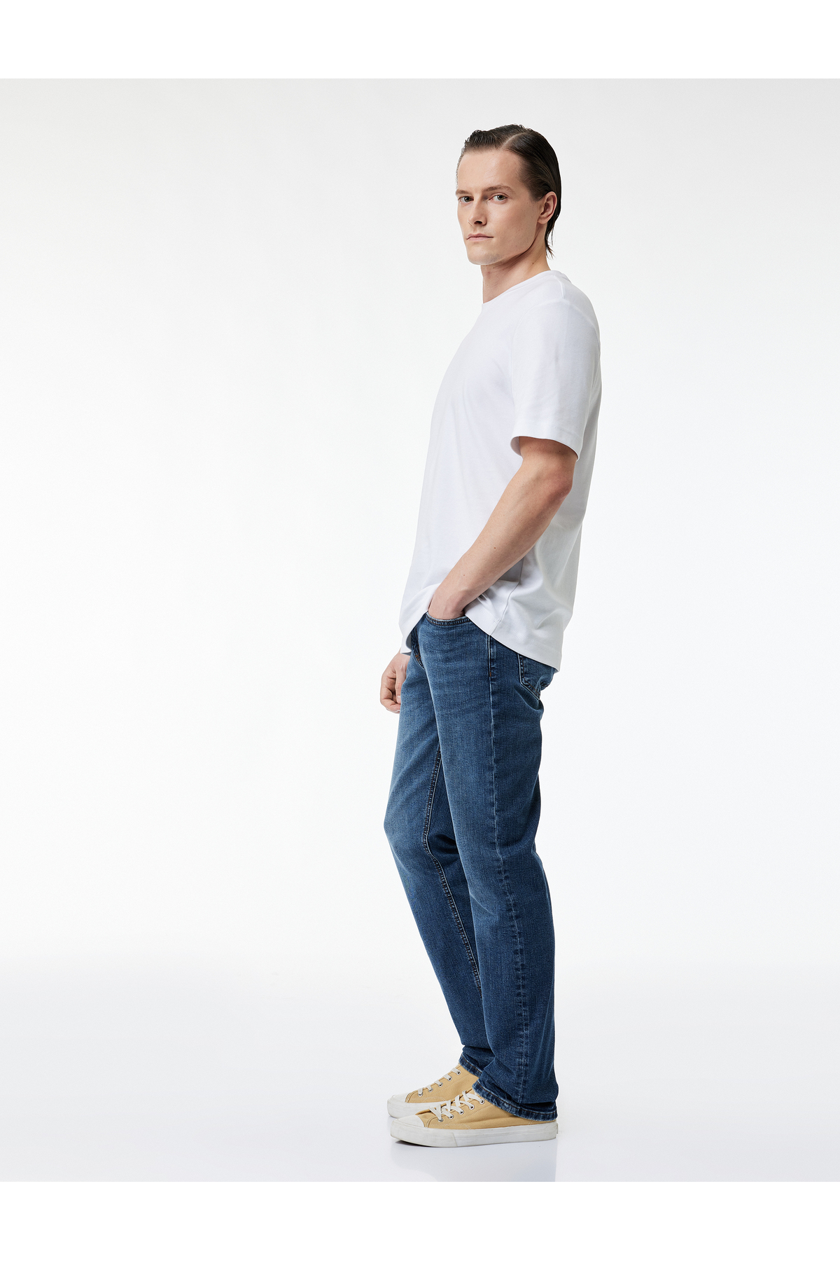 Koton Pamuklu Normal Bel Straight Fit Jean Pantolon - Mark Jean görsel 3