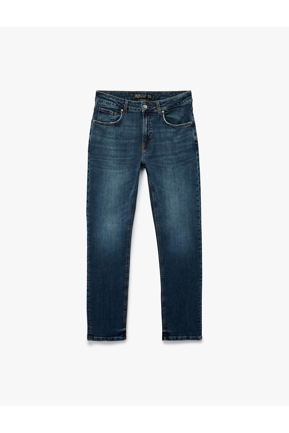 Koton Pamuklu Normal Bel Straight Fit Jean Pantolon - Mark Jean görsel 4