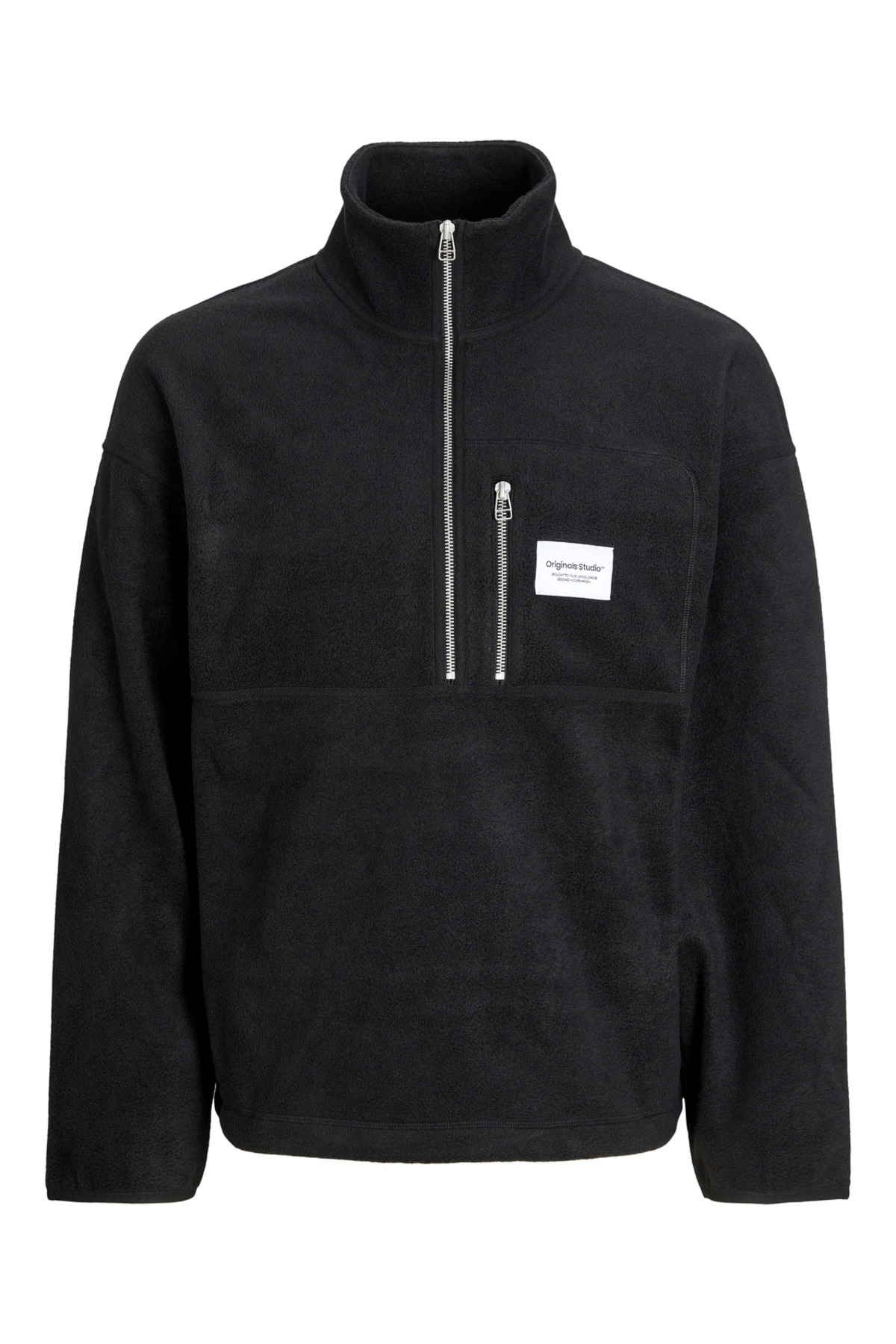 Jack & Jones Jack&Jones Fermuarlı Rahat Kesim Siyah Erkek Polar 12241780 görsel 4