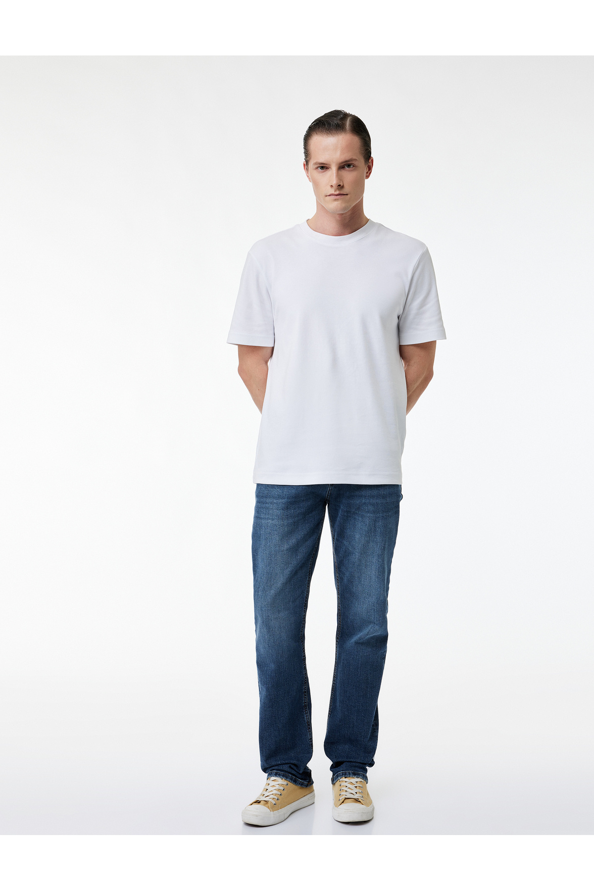 Koton Pamuklu Normal Bel Straight Fit Jean Pantolon - Mark Jean görsel 2