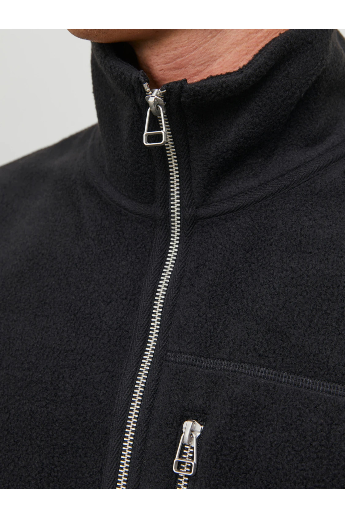 Jack & Jones Jack&Jones Fermuarlı Rahat Kesim Siyah Erkek Polar 12241780 görsel 7