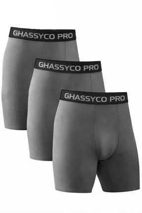 Ghassy Co Erkek Pamuklu Likralı Spor Boxer 3'lü Set Yumuşak Dokulu ve Rahat K...