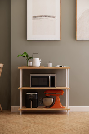 Solto Home MA40-44 Çevir Kur Modüler 3 Raflı Kahve Köşesi | Aletsiz Kolay Kur...