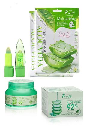 Roesıa Rose Cosmetics Cilt Bakım Seti Aloe Vera + Aloe Vera Ruj