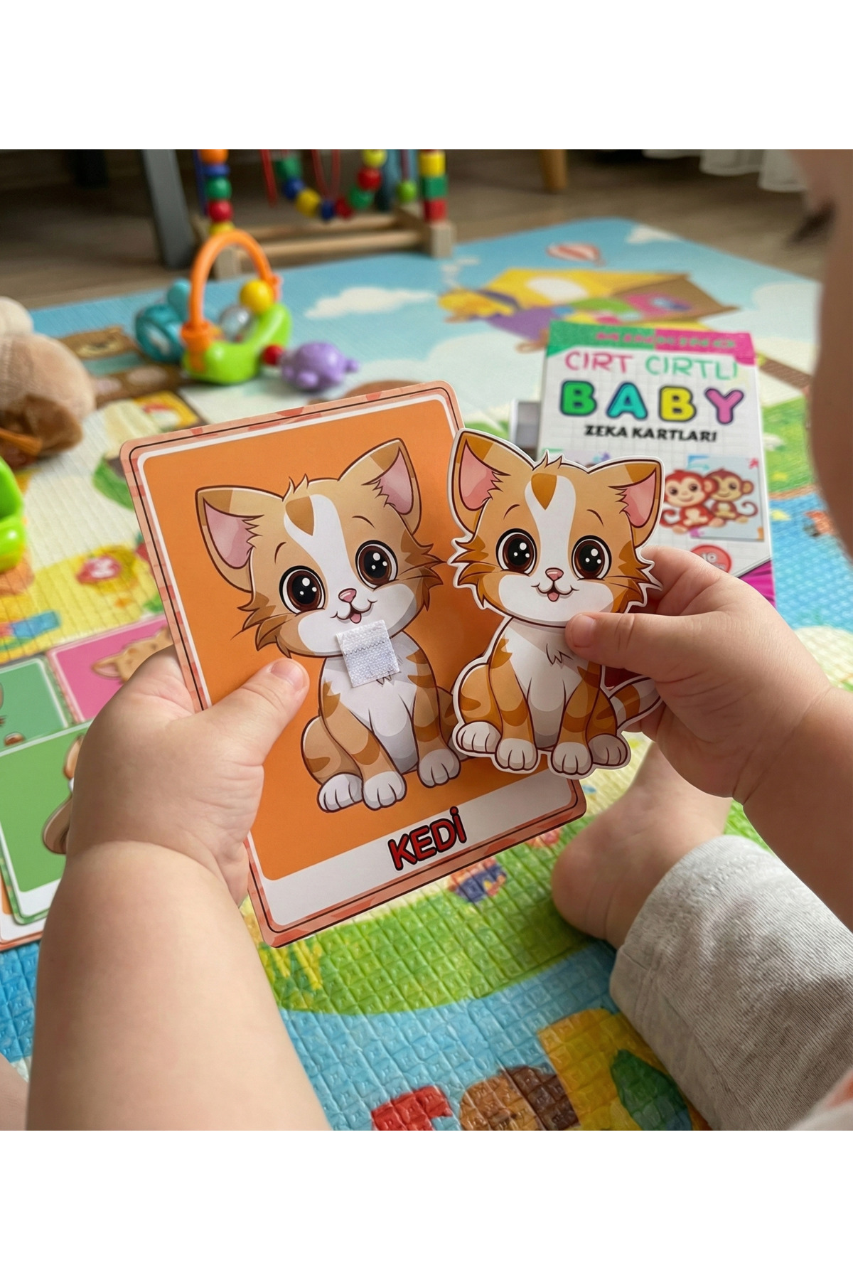 minkino 6-36 Ay Konuşturan Cırt Cırtlı Bebek Kartları Seti - 2 Kutu Bir Arada (İlk Kelimeler + Hayvanlar) fotoğrafı 7 (önizleme)