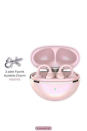 RoseandRoses Fiyonk Charm Hediyeli Modern Klips Tasarımlı Kablosuz Kulaklık