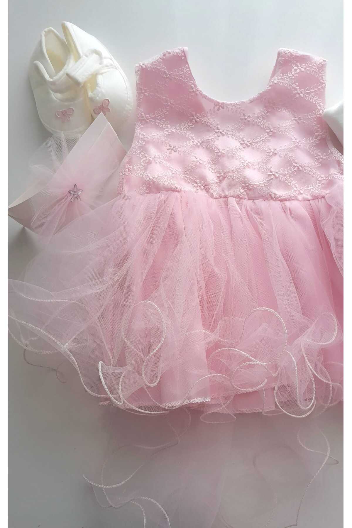 Petite Ponpon Baby 4 Parça Sırt Detaylı Kız Bebek Mevlut Takımı/Elbisesi fotoğrafı 3 (önizleme)