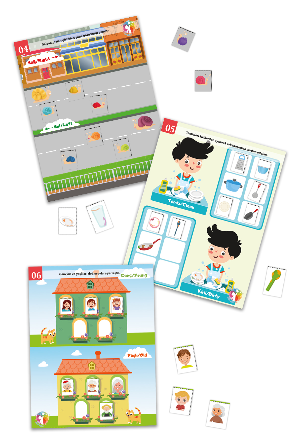 MERT BEBEK Kes Yapıştır Oyna Karma Etkinlik Seti | 3+ Yaş | 45 Sayfa | Makas & Yapıştırıcı Hediye fotoğrafı 4 (önizleme)