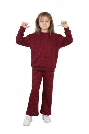 ERDEM KIDS Kız Çocuk Taşlı Okul Günlük Bayramlık Alt Üst İkili Takım