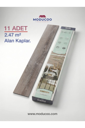 MODUCOO Blade Gray Kendinden Yapışkanlı Parke 2,5 mm – Dayanıklı Zemin Kaplam...