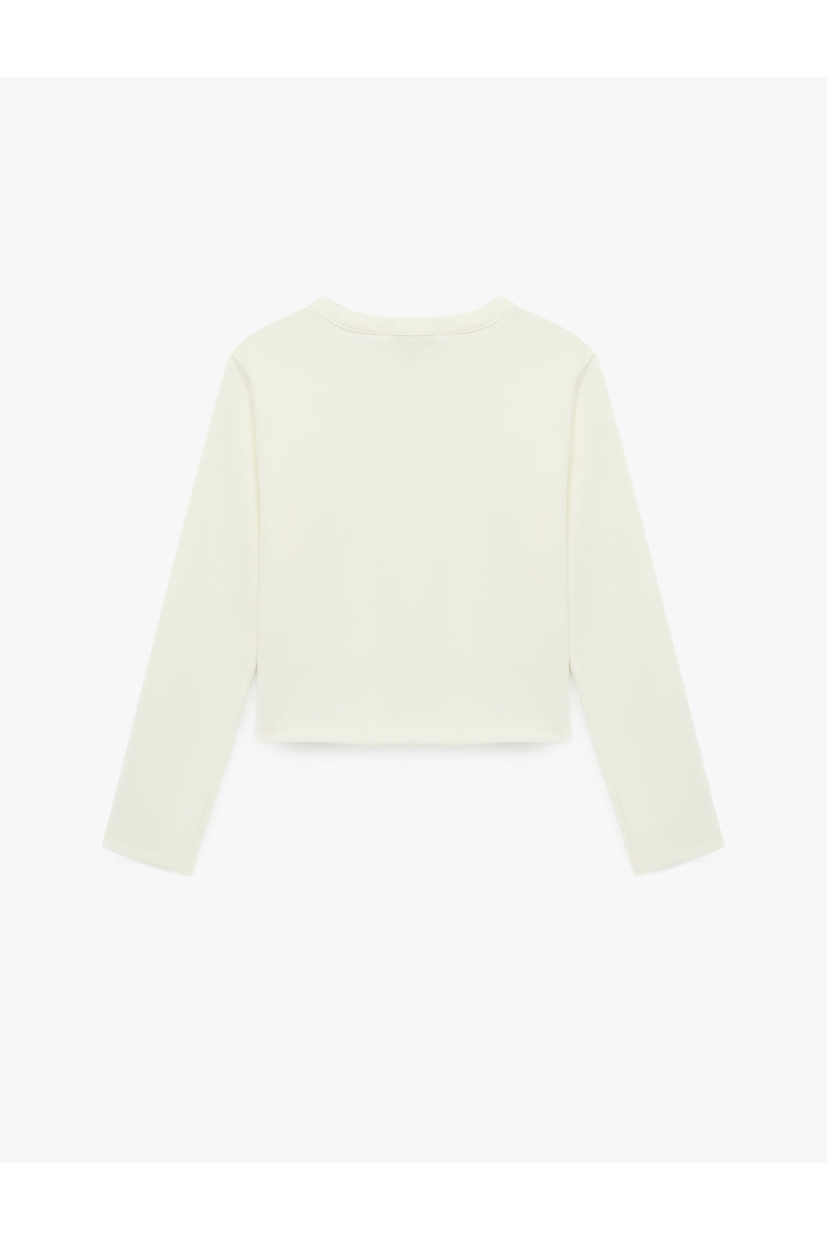 Koton  Uzun Kollu Düğmeli Aplike Detaylı Yuvarlak Yaka Hırka - Görsel 2