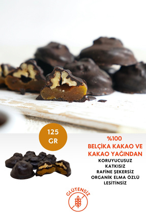 Mikro Herküller Glutensiz Kayısılı Cevizli Rafine Şekersiz %70 Bitter Belçika...