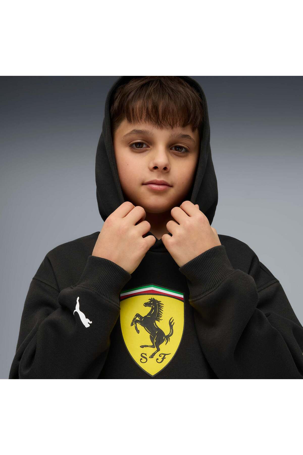 Puma SCUDERIA FERRARI Color SHIELD Genç Kapüşonlu SWEATSHIRT görsel 4