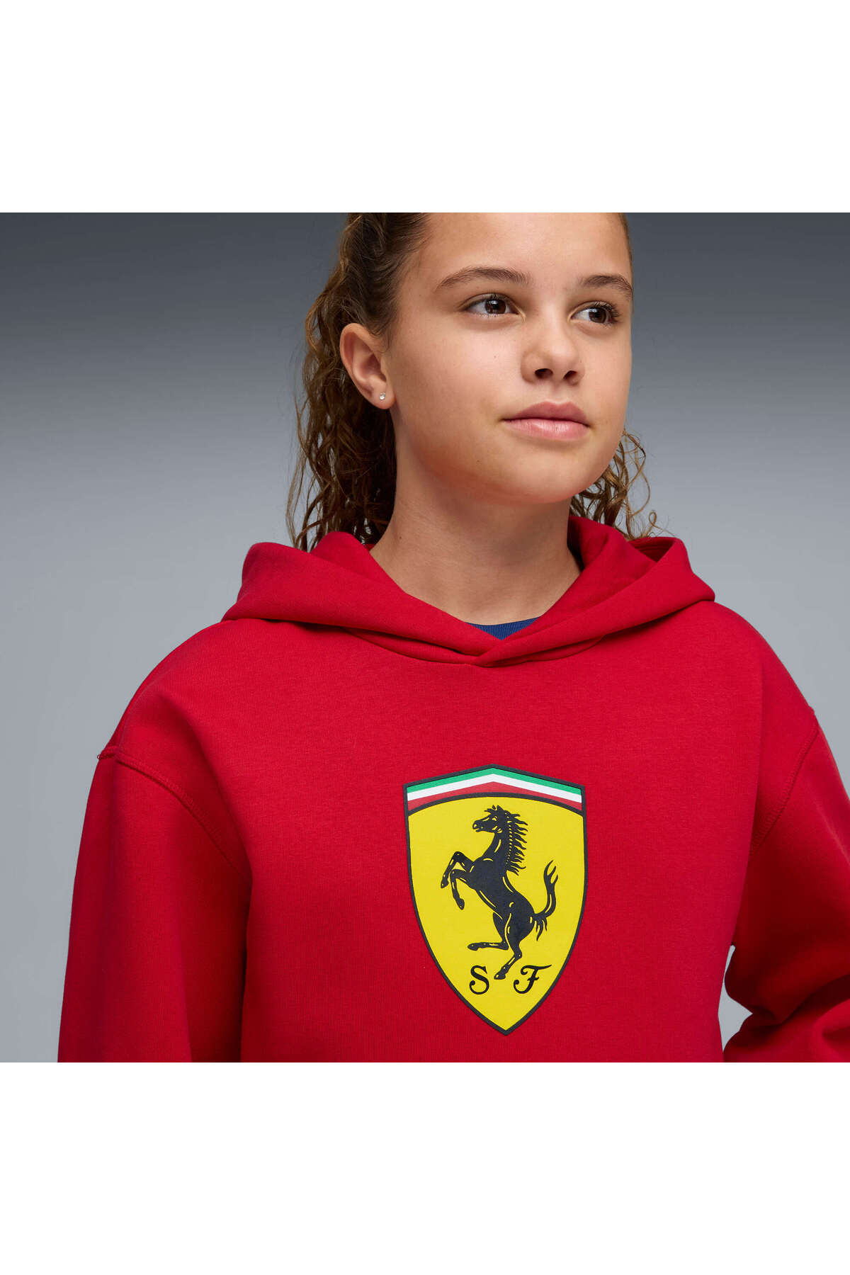 Puma SCUDERIA FERRARI Color SHIELD Genç Kapüşonlu SWEATSHIRT görsel 4