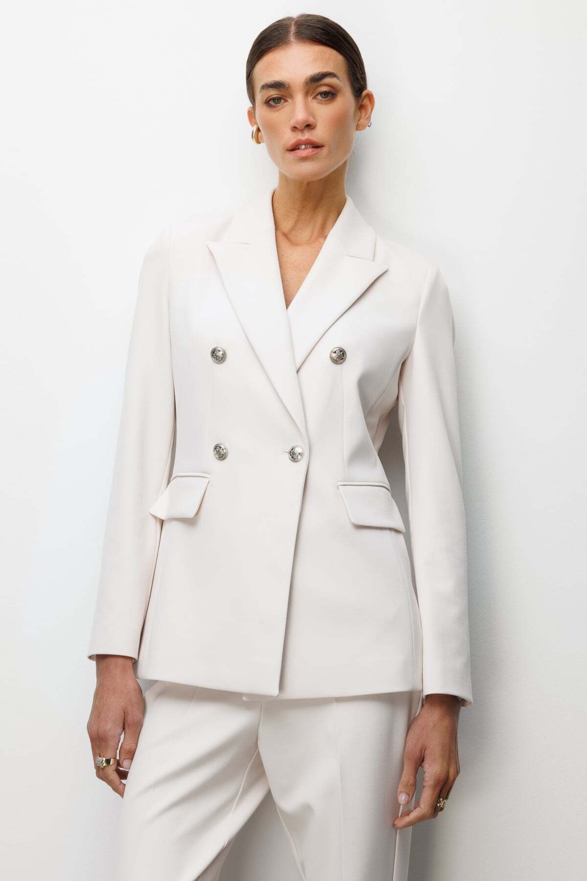 Wrap Collar Cover Pocket Jacket