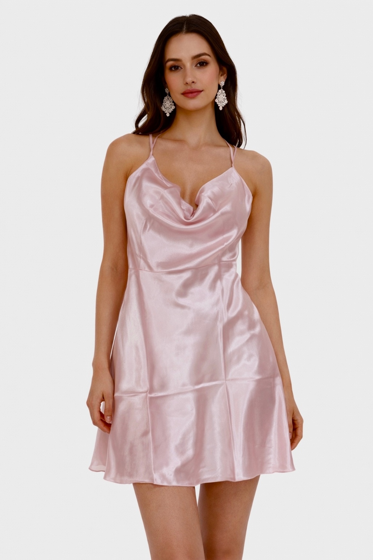 VIEN POLO DEGAJE SATEN PUDRA GECELİK