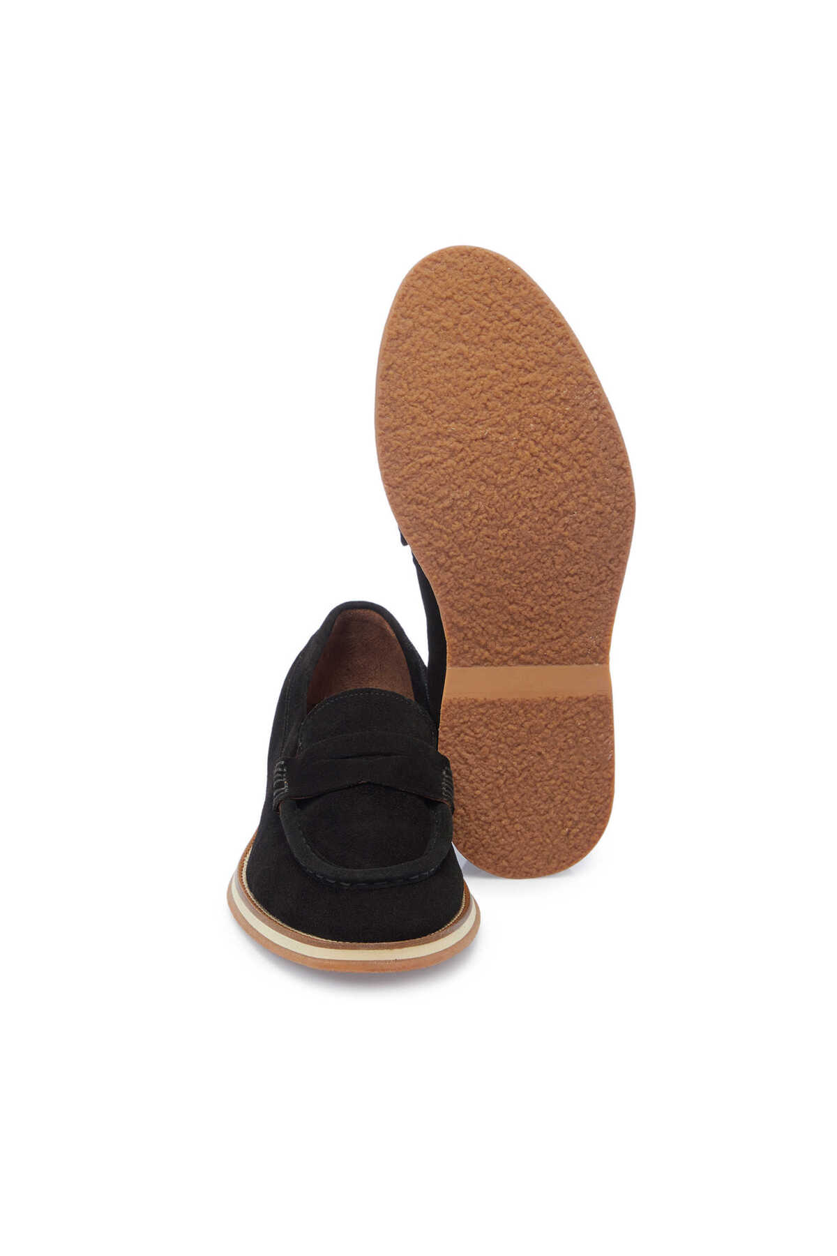 Tergan Siyah Hakiki Süet Deri Erkek Loafer - E25I1AY57308-A01 görsel 4