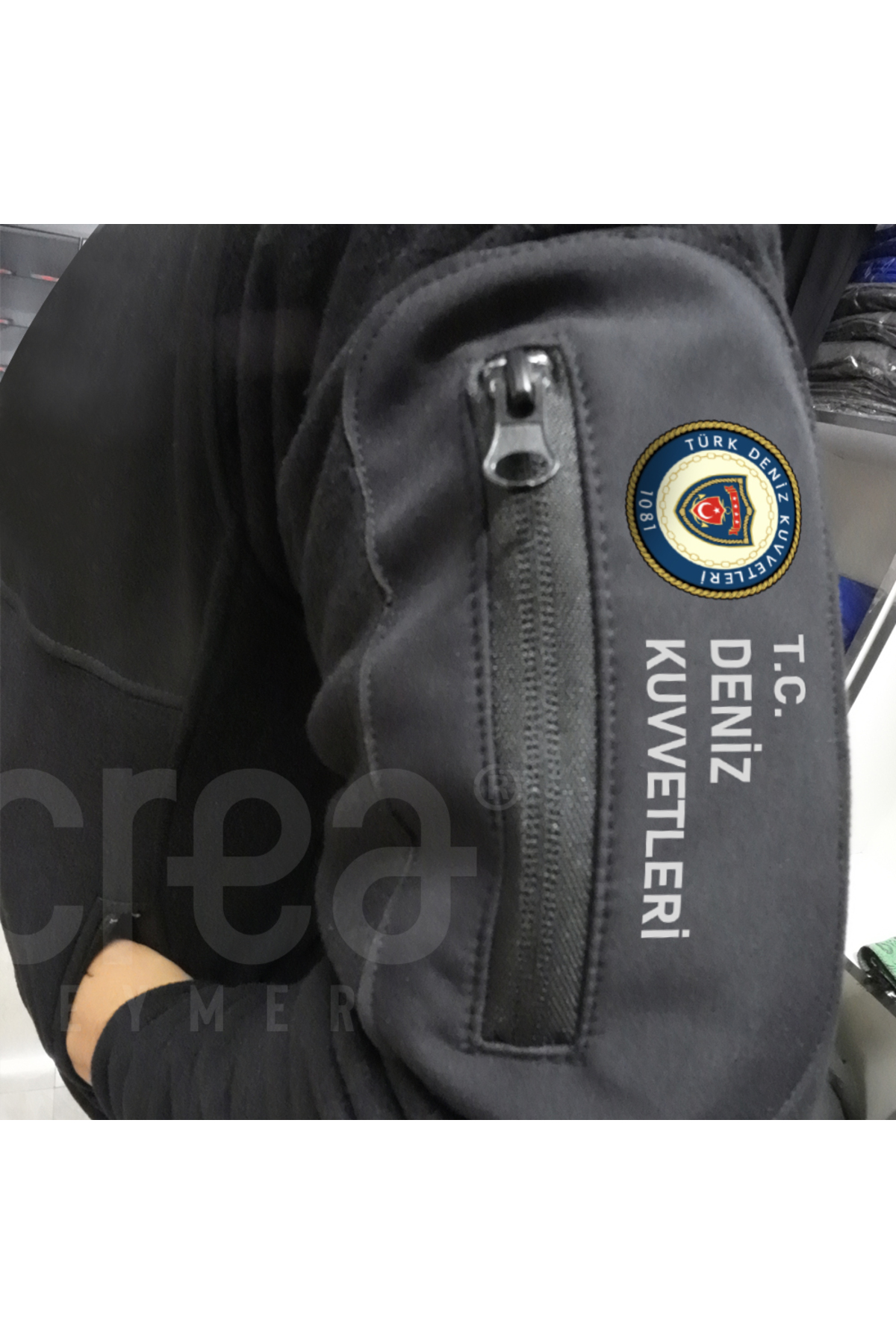 Deniz Kuvvetleri Amblem Tasarımlı-Military-Tüylenme yapmayan Softshell Polar Mont Haki — مشکی ssh-hk-022 — تصویر 3 از 6