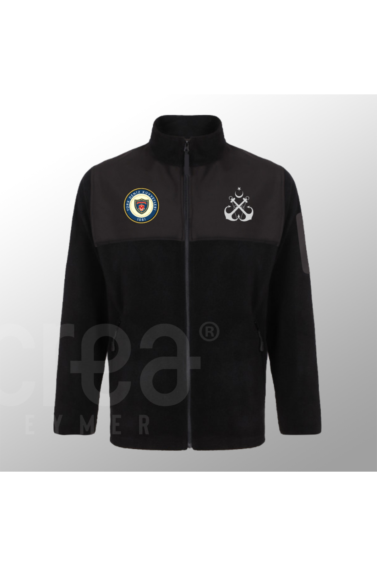 Deniz Kuvvetleri Amblem Tasarımlı-Military-Tüylenme yapmayan Softshell Polar Mont Haki — مشکی ssh-hk-022 — تصویر 2 از 6